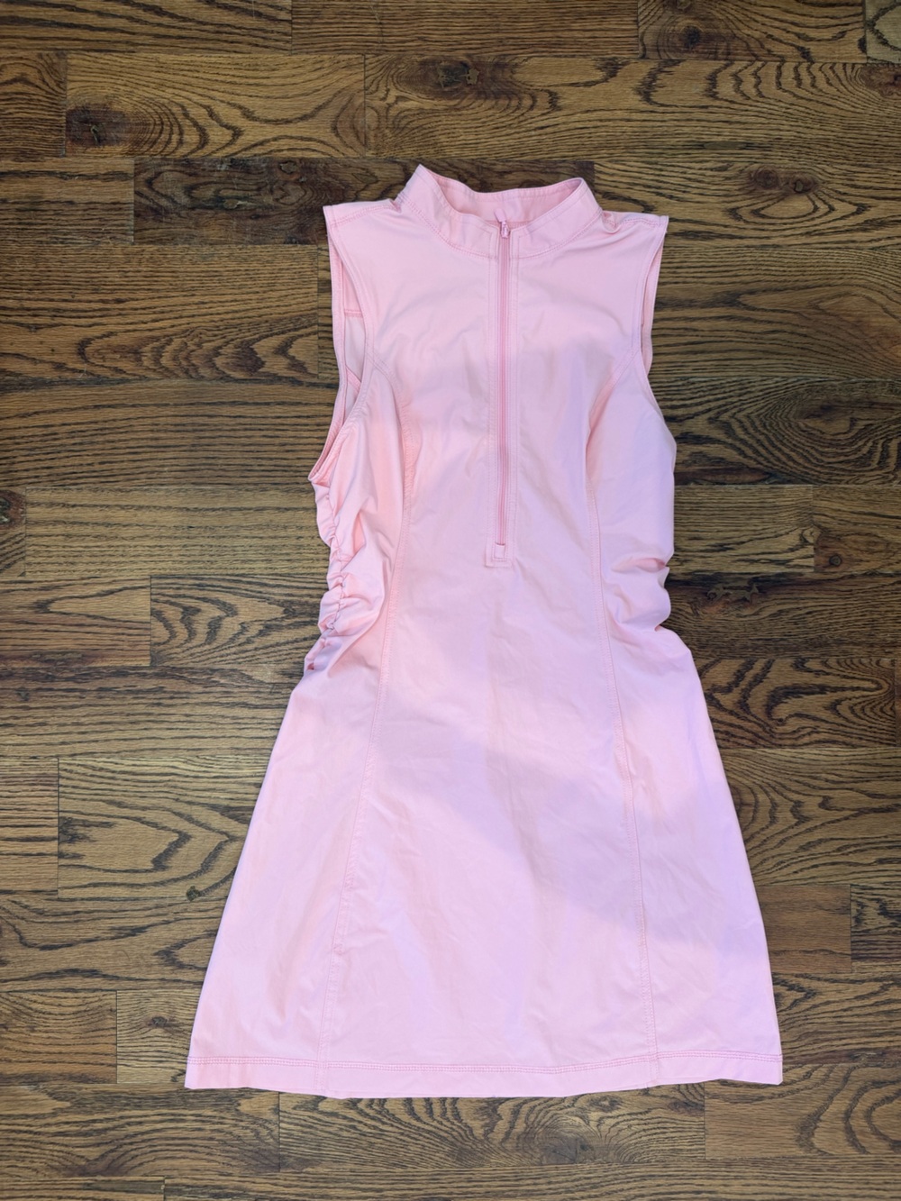 Pink Sleeveless Zip-Front Women's Dress